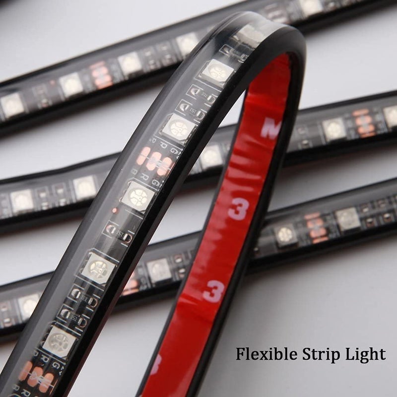 Uniwit Car LED Strip Light,Uniwit 4 Pieces DC 12V Multicolor Car Interior Music Light LED Underdash Lighting Kit with Sound Active Function and Wireless Remote Control Including Car Charger - Image 5